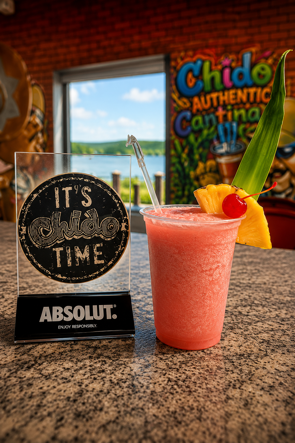 Strawberry Daiquiri frozen cocktail at Chido Authentic Cantina, West Milford NJ